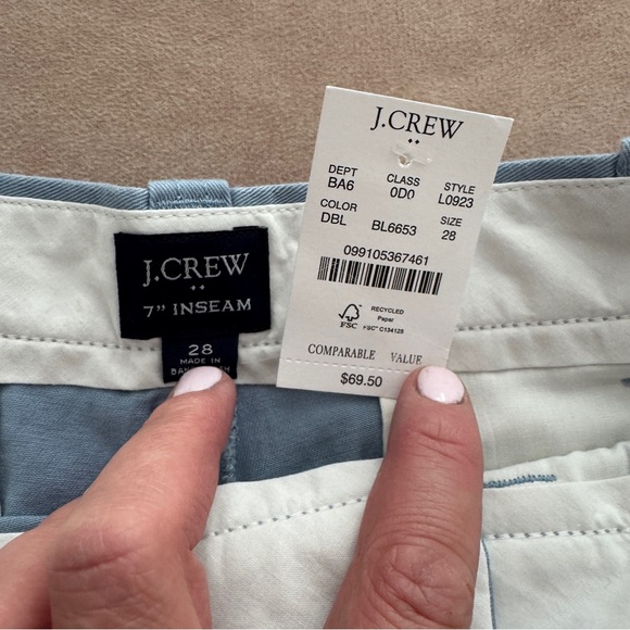 J. Crew Factory 7" flex chino short • size 28 • NWT • L0923 • Danube Blue - Picture 7 of 13